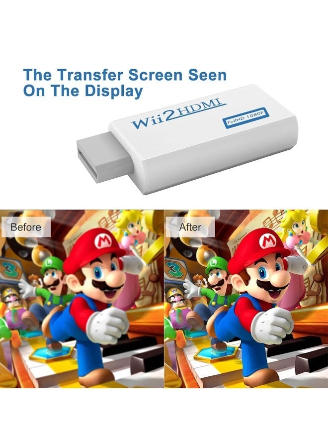 JZS Wii to Hdmi Connector/Converter/Adapter, 1080p Output Video, 3.5mm Audio - Supports All Wii Display Modes, White - Image 4